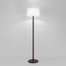 Trendy White Cylinder Walnut Metal Floor Lamp Image - 2