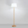 Trendy White Cylinder Walnut Metal Floor Lamp Image - 3