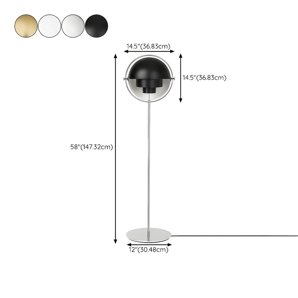 Trendy White Globe Metal LED Living Room Floor Lamp 