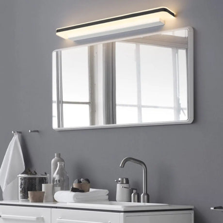 Trendy White Rectangular LED Bathroom Vanity Light Image - 1