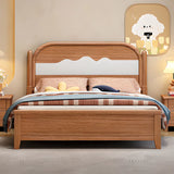 Trendy Wooden Brown Queen Panel Bed with Headboard Image - 1