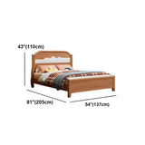 Trendy Wooden Brown Queen Panel Bed with Headboard Image - 10