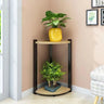 Triangle Corner Wood Display Plant Stand Black-White Image - 17