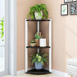 Triangle Corner Wood Display Plant Stand Black-White Image - 28