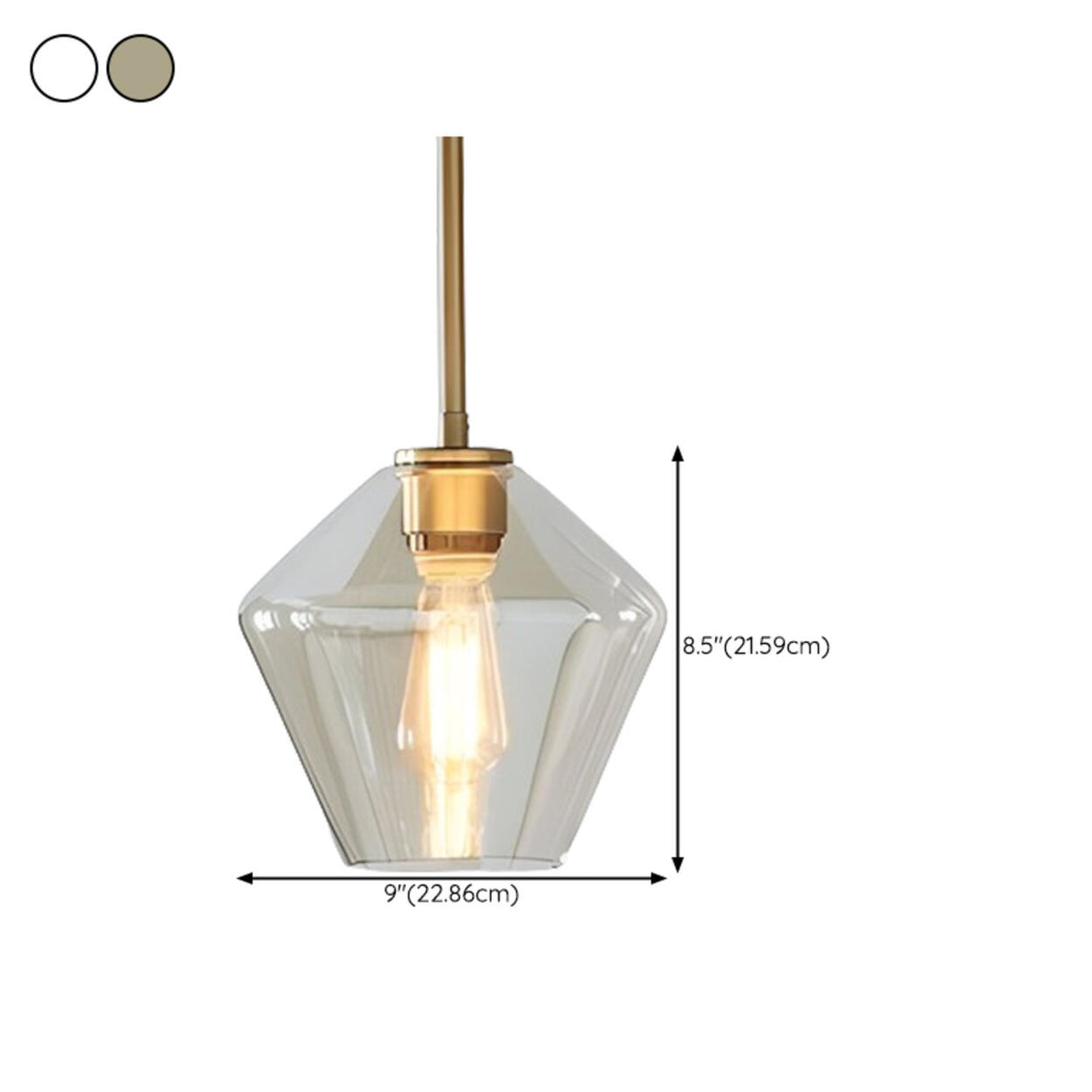 Trio Gold Metal Geometric Clear Glass Pendant Light  