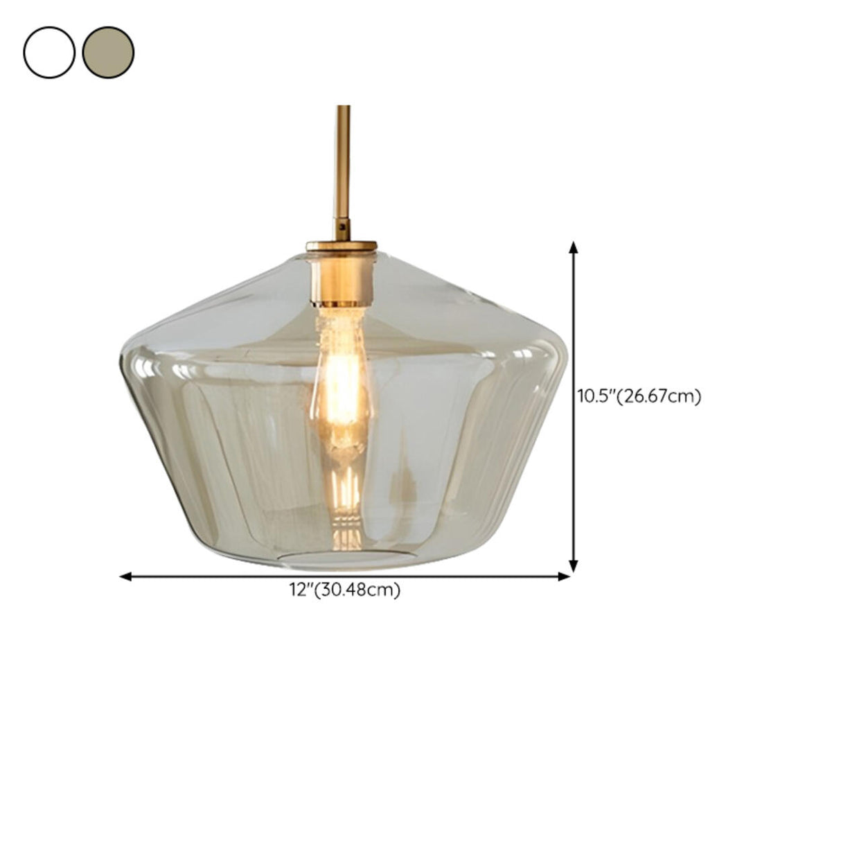 Trio Gold Metal Geometric Clear Glass Pendant Light  Image - 19