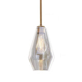 Trio Gold Metal Geometric Clear Glass Pendant Light  Image - 5