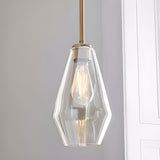 Trio Gold Metal Geometric Clear Glass Pendant Light  Image - 6