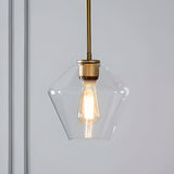 Trio Gold Metal Geometric Clear Glass Pendant Light  Image - 7