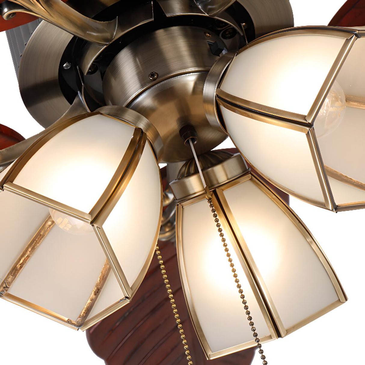 Tropical Leaf Ceiling Fan with Three Light Fixtures Image - 14