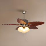 Tropical Leaf Ceiling Fan with Three Light Fixtures Image - 3