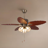 Tropical Leaf Ceiling Fan with Three Light Fixtures Image - 7