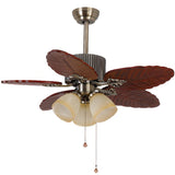 Tropical Leaf Ceiling Fan with Three Light Fixtures Image - 9