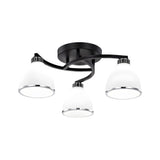 Trumpet-Shaped Black Semi-Flush Mount Light 3-Light Image - 5