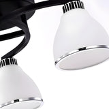 Trumpet-Shaped Black Semi-Flush Mount Light 3-Light Image - 9