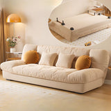 Tufted Biscuit Back Light Khaki Sofa Futon with Mattress Image - 1