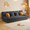 Tufted Biscuit Back Light Khaki Sofa Futon with Mattress Image - 12