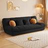 Tufted Biscuit Back Light Khaki Sofa Futon with Mattress Image - 17