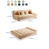 Tufted Biscuit Back Light Khaki Sofa Futon with Mattress #size