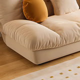 Tufted Biscuit Back Light Khaki Sofa Futon with Mattress Image - 5