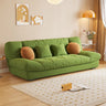 Tufted Biscuit Back Light Khaki Sofa Futon with Mattress Image - 8