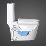 Turbo Type One-Piece Elongated Ceramic White Toilet Image - 5