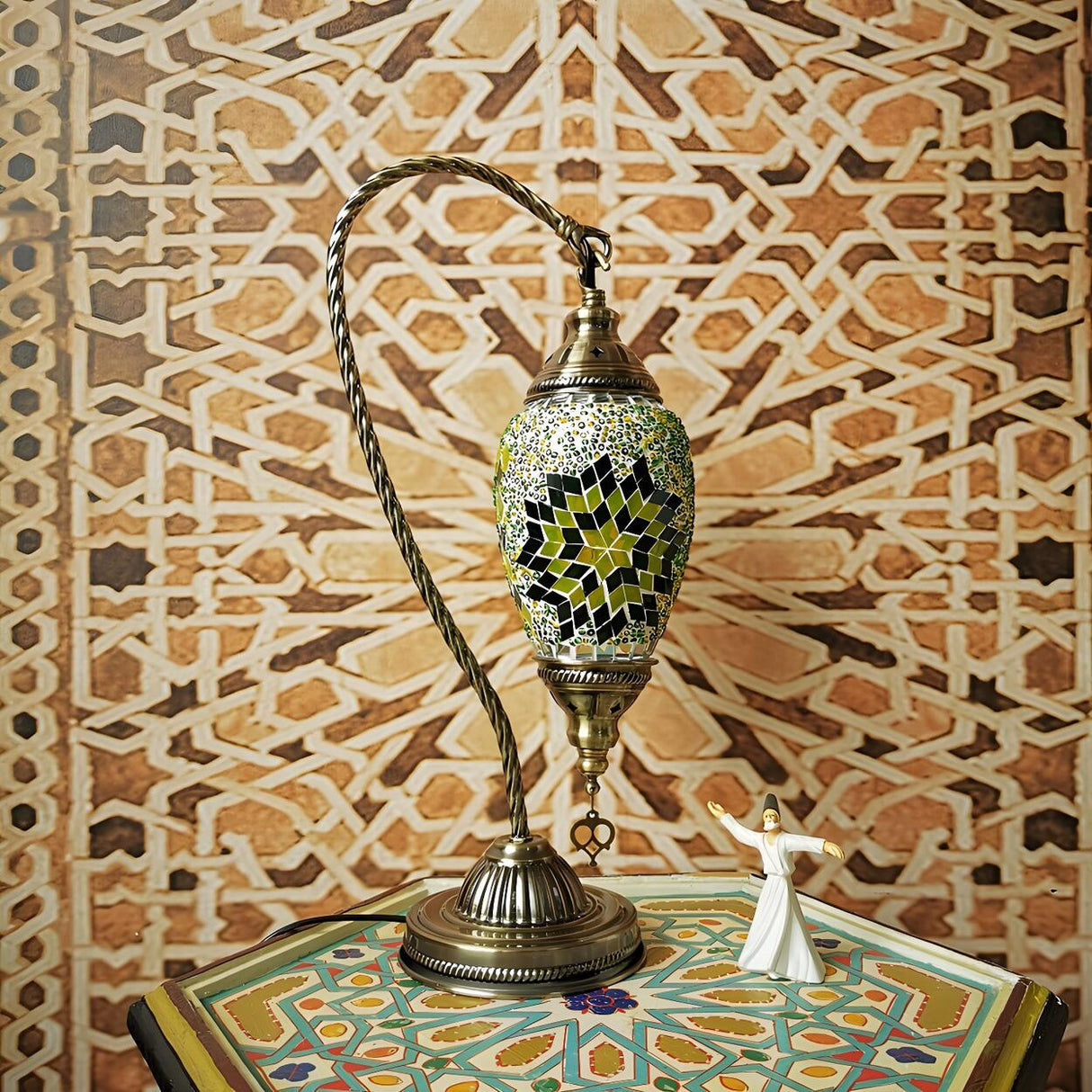 Turkish Chic Teardrop Stained Glass Ambiance Table Lamp Image - 10