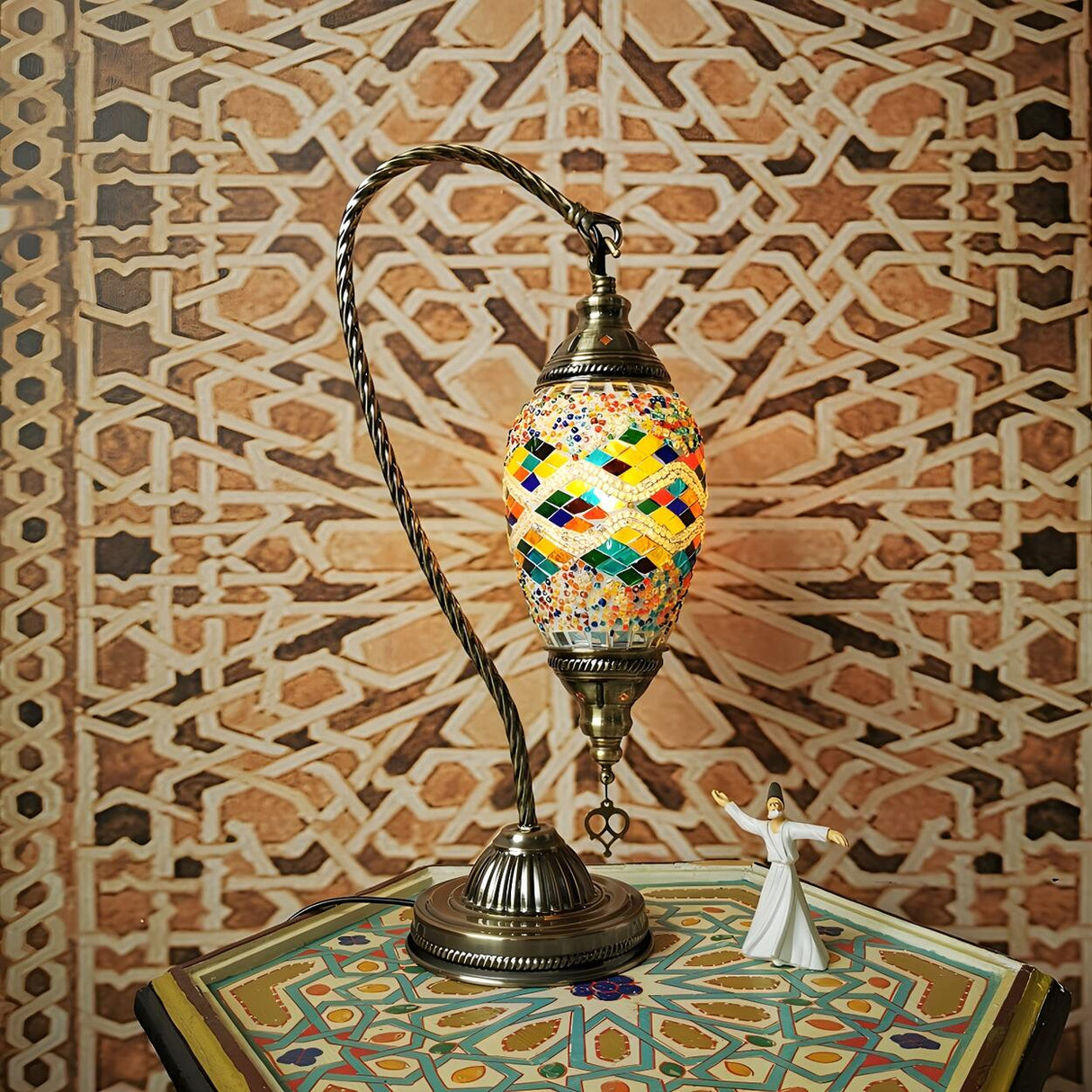 Turkish Chic Teardrop Stained Glass Ambiance Table Lamp Image - 11