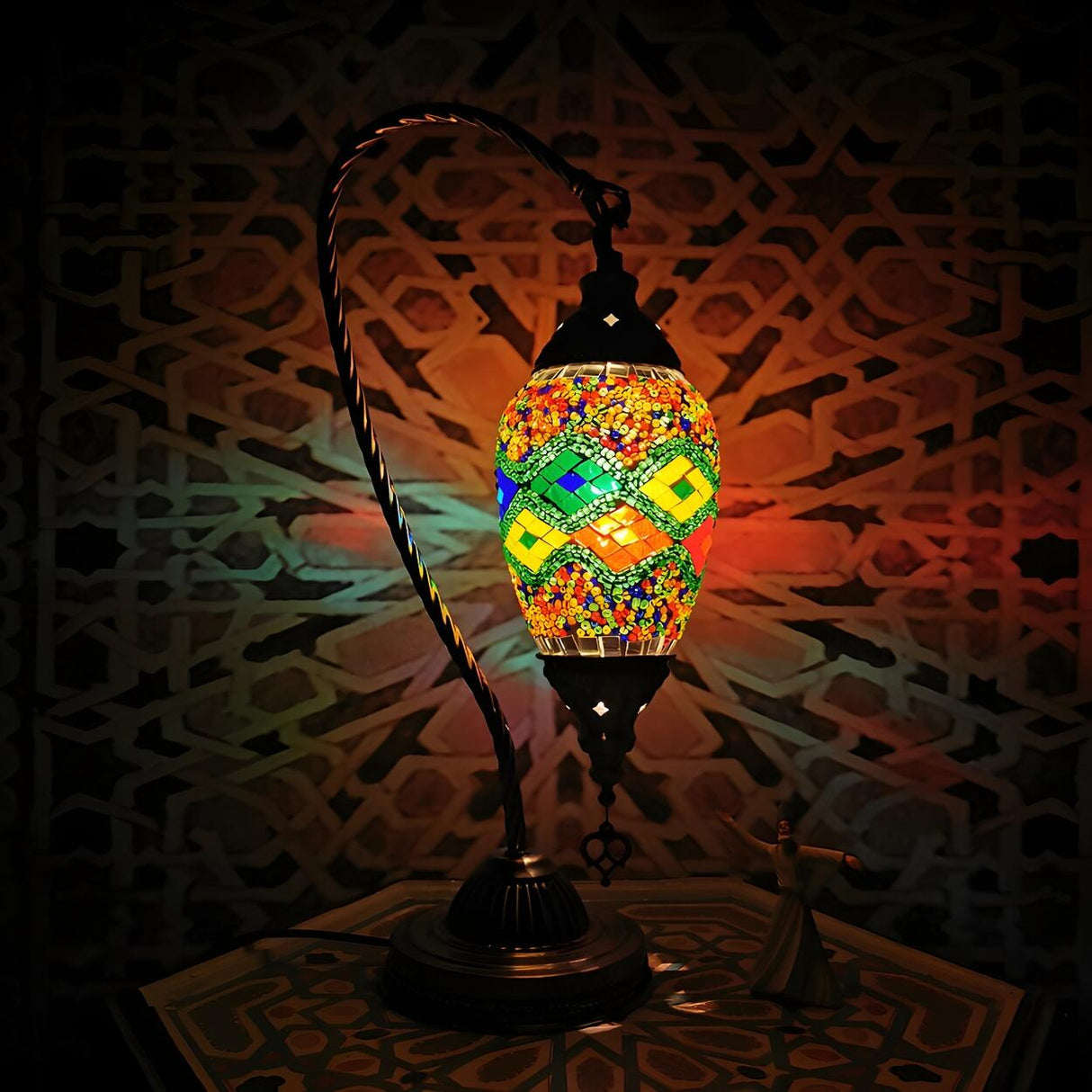 Turkish Chic Teardrop Stained Glass Ambiance Table Lamp Image - 18