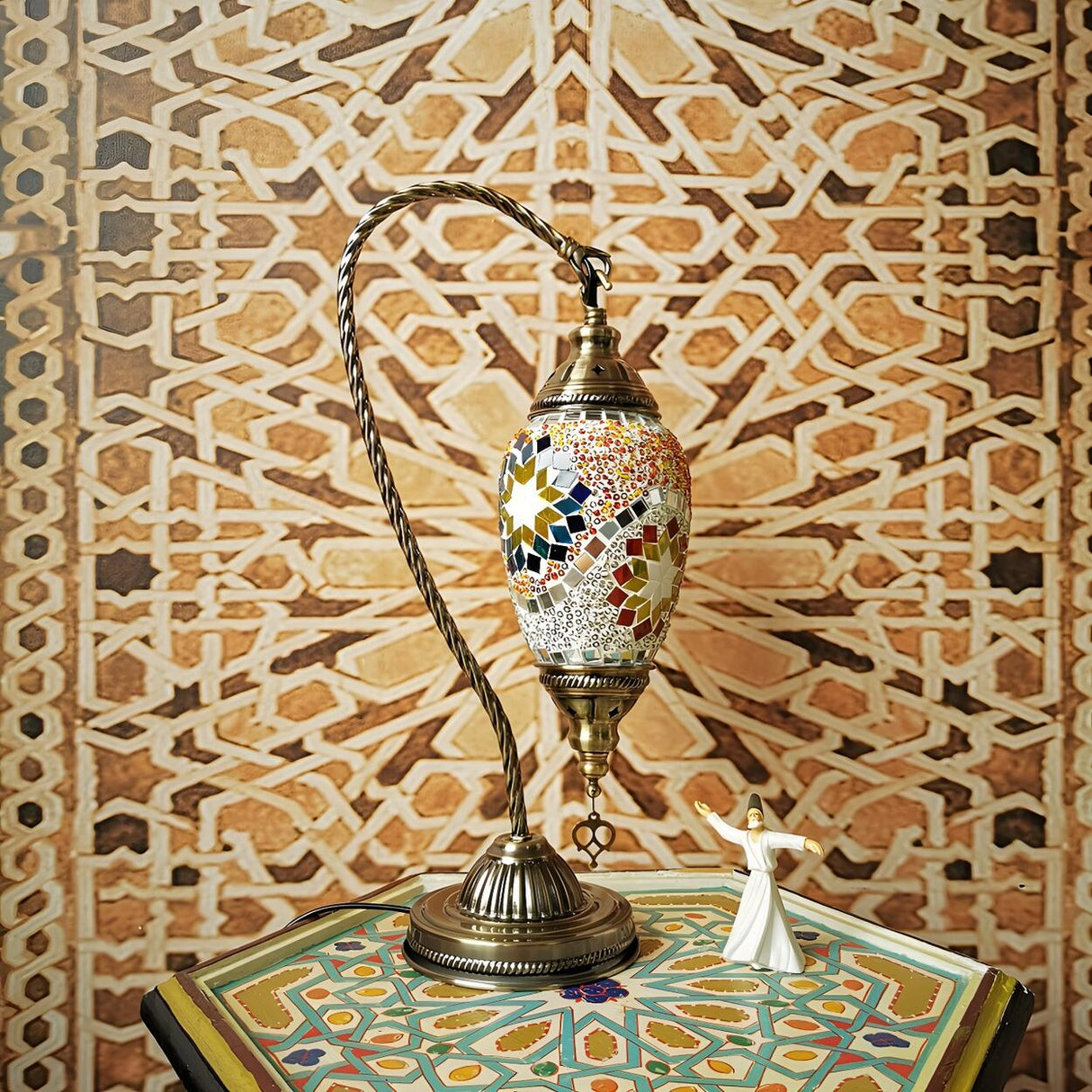 Turkish Chic Teardrop Stained Glass Ambiance Table Lamp Image - 5