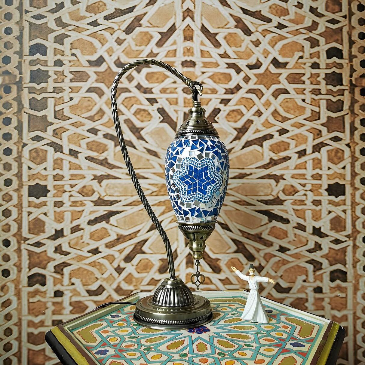 Turkish Chic Teardrop Stained Glass Ambiance Table Lamp Image - 8