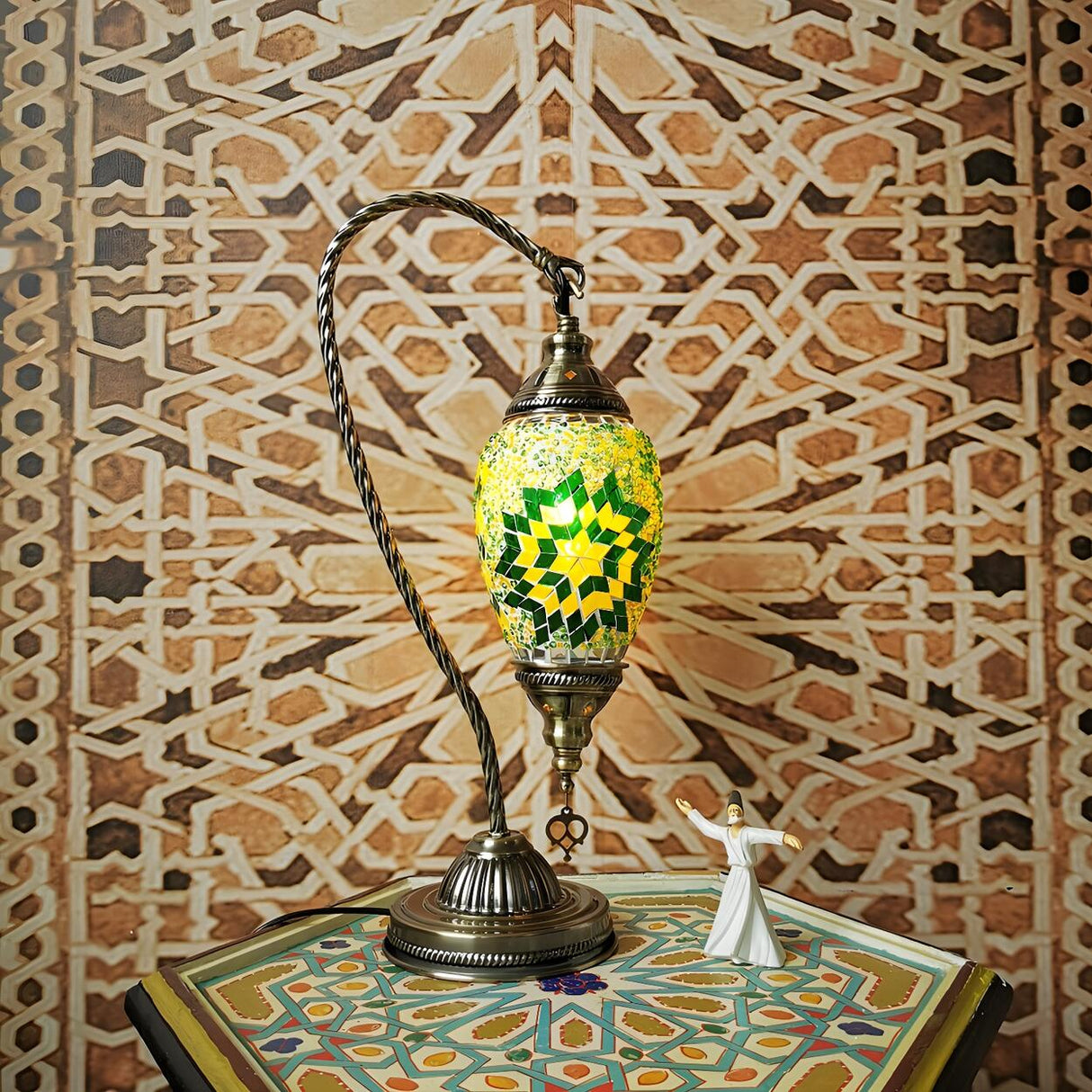 Turkish Chic Teardrop Stained Glass Ambiance Table Lamp Image - 9