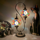 Turkish Creative Teardrop Stained 2 Light Table Lamp Image - 11