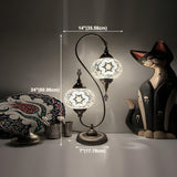 Turkish Creative Teardrop Stained 2 Light Table Lamp Image - 15