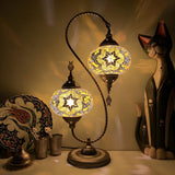 Turkish Creative Teardrop Stained 2 Light Table Lamp Image - 9