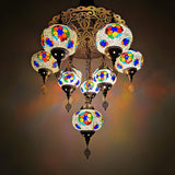 Turkish Exotic Mosaic Colorful Glass Globes Chandelier Image - 1