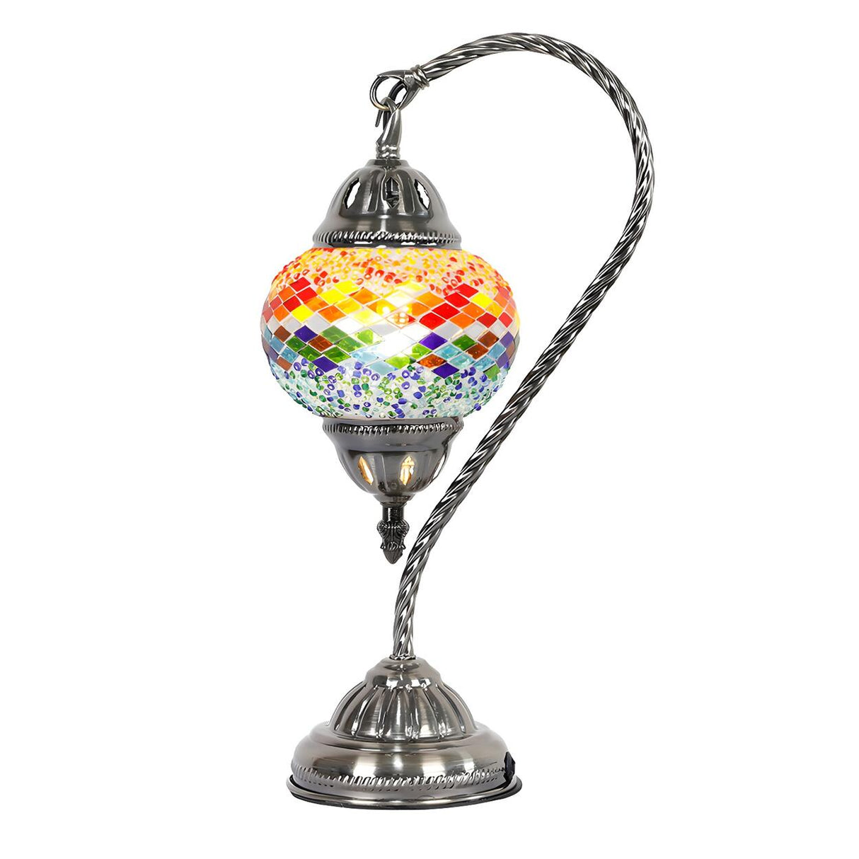 Turkish Fashion Stained Mosaic Glass Lantern Table Lamp Image - 11