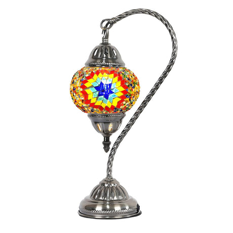 Turkish Fashion Stained Mosaic Glass Lantern Table Lamp Image - 2