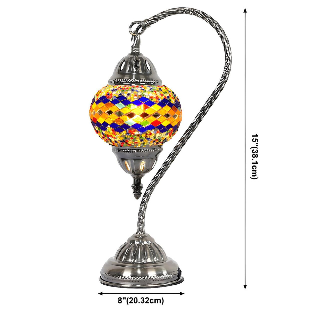 Turkish Fashion Stained Mosaic Glass Lantern Table Lamp 