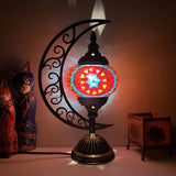 Turkish Retro Crescent Stained Glass Decor Table Lamp Image - 5