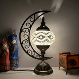 Turkish Retro Crescent Stained Glass Decor Table Lamp Image - 6