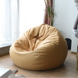 Turmeric Medium Circular Faux Leather Portable Bean Bag Image - 8