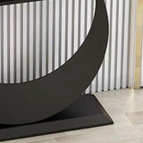 U-Shaped Base Marble Black Half-circle Console Table Image - 14