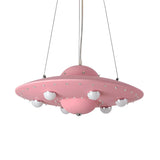 UFO Metal Kids Bedroom Blue Small LED Kids Chandelier Image - 11