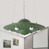 UFO Metal Kids Bedroom Blue Small LED Kids Chandelier Image - 12