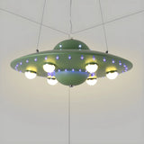 UFO Metal Kids Bedroom Blue Small LED Kids Chandelier Image - 14