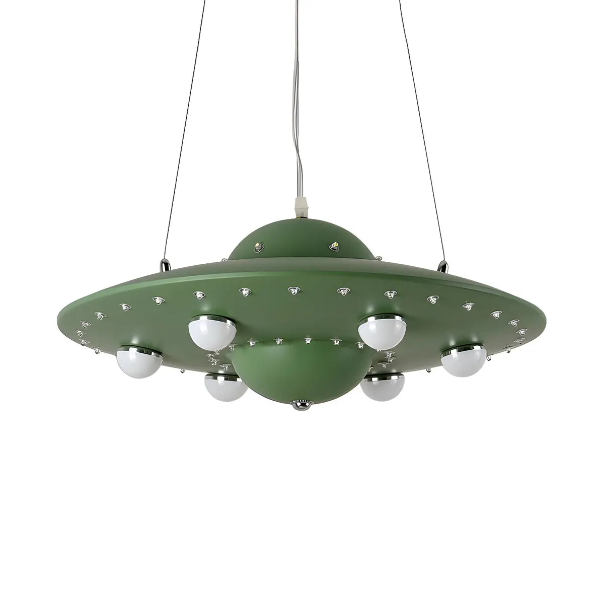 UFO Metal Kids Bedroom Blue Small LED Kids Chandelier Image - 15