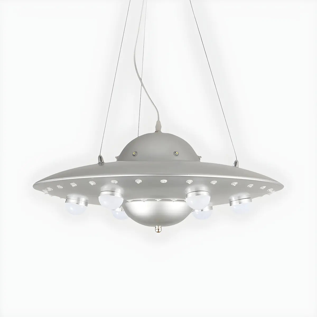 UFO Metal Kids Bedroom Blue Small LED Kids Chandelier Image - 7