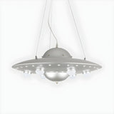 UFO Metal Kids Bedroom Blue Small LED Kids Chandelier Image - 7