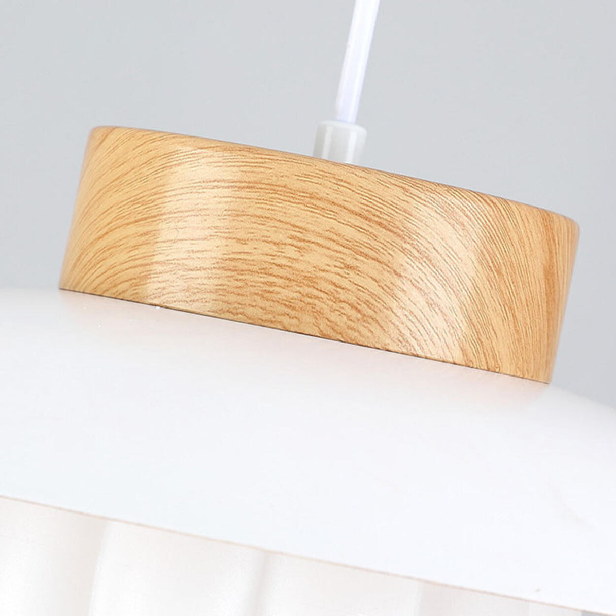 Ultra Modern UFO Wood Resin Pendant Light Adjustable Cord Image - 13